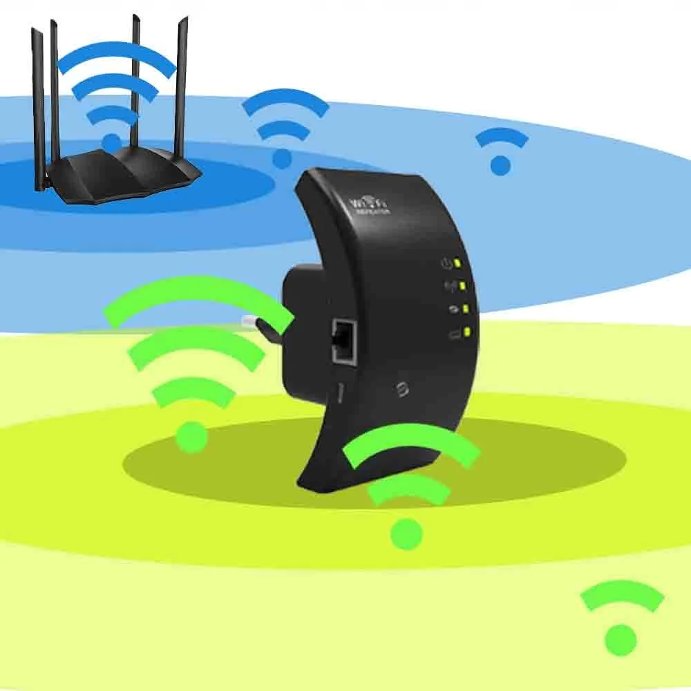 Brezžični 2,4 GHz WIFI repeater router ojačevalnik signala 300Mb/s WPS 100m črn - Image 5