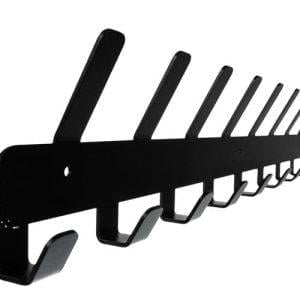 Črni stenski obešalnik - kljuke 48cm za obešanje 17x