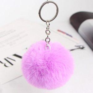 Obesek za ključe s krznenim cofom 8cm