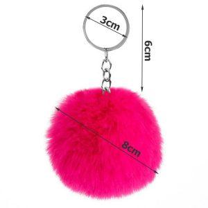 Obesek za ključe s krznenim cofom 8cm