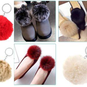 Obesek za ključe s krznenim cofom 8cm