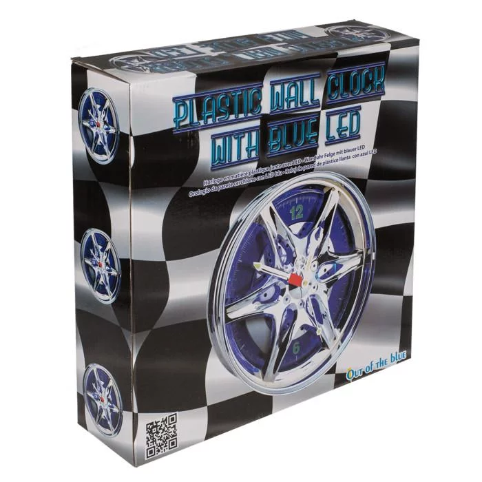 3D stenska ura krom platišče z LED 27cm - Image 4