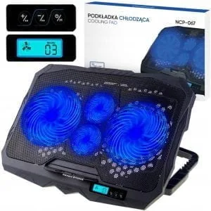 LED rashladna podloga za laptop sa LCD 4x ventilator 2x USB