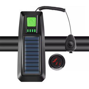 Solarno LED svjetlo za bicikl sa sirenom, USB punjenje