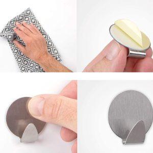 Set 4x inox samolepilnih kljukic - kavljev