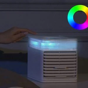 Prenosna mini klimatska naprava z RGB LED lučjo in 0,5L rezervoarjem