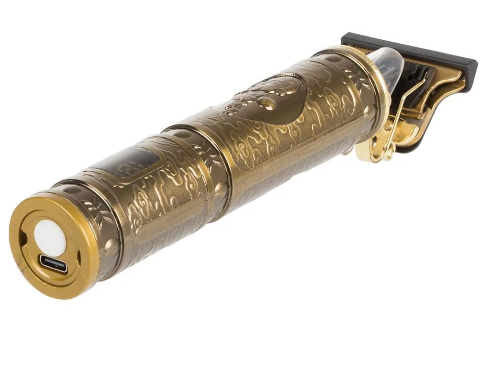 RETRO kovinski akumulatorski brivnik in strižnik za lase in brado - prirezovalnik LCD USB - Image 9