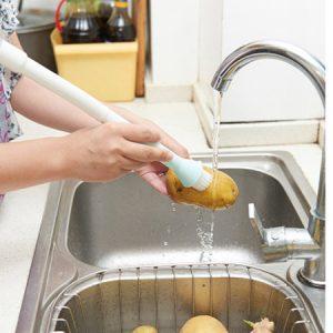 Gibljiv krtačni silikonski podaljšek armature za umivalnik 32cm