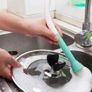 Gibljiv krtačni silikonski podaljšek armature za umivalnik 32cm