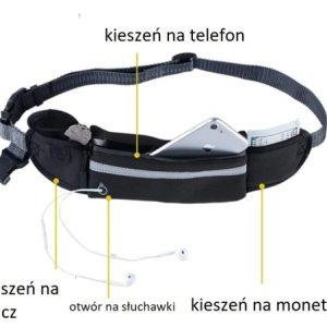Pasna torba za tek s pasjim elastičnim povodcem 1,8m