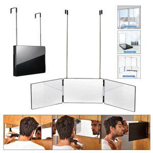 Viseče 3 delno kozmetično potovalno ogledalo 93x20cm