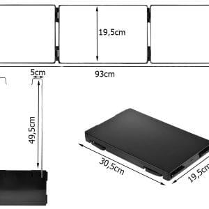 Viseče 3 delno kozmetično potovalno ogledalo 93x20cm
