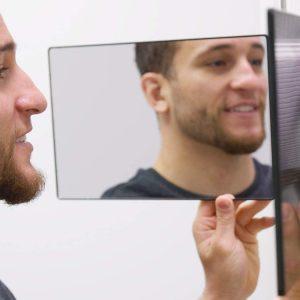 Viseče 3 delno kozmetično potovalno ogledalo 93x20cm