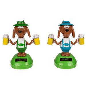 Solarni plesoč bavarski pivski pes 11cm - solarna figura