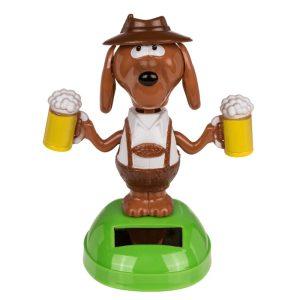 Solarni plesoč bavarski pivski pes 11cm - solarna figura