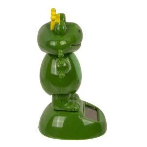 Solcellsdansande kunglig groda 11 cm - solcellsfigur KAMPANJ 8 Solcellsdansande kunggroda 11 cm