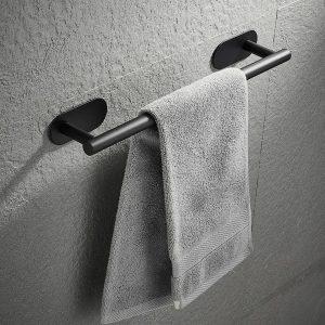 Inox samolepilno 3M držalo za brisače 40cm črno