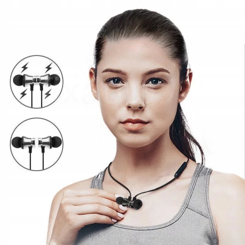 Magnetne bluetooth 4.2 brezžične športne slušalke + mikrofon - Image 5