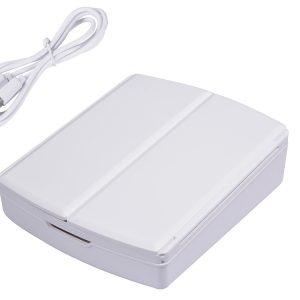 USB touch LED zložljivo osvetljeno kozmetično ogledalo in organizator s 5x povečavo