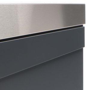 Anthracite mailbox with stainless steel newspaper slot