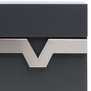 Antracitni poštni nabiralnik z inox detajli in režo za časopis