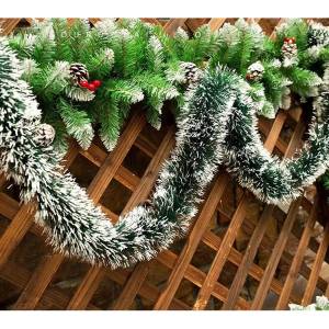Girlanda za božično drevo zelena s snegom 5m