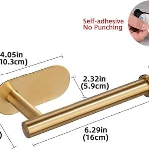 Inox samolepilno 3M držalo za WC papir 17cm zlato