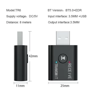 2v1 Bluetooth 5.0 avdio oddajnik in sprejemnik USB adapter