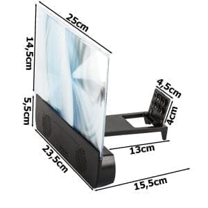 Zložljivo aku. povečevalno steklo 3x za mobilni telefon bluetooth zvočniki USB
