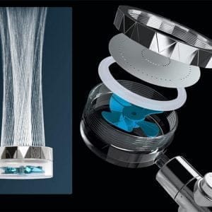 Tuš ročka s turbino funkcijska glava prozorno vijolična