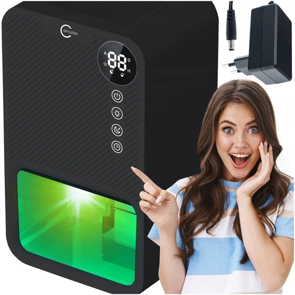 Déshumidificateur et purificateur d'air 85W LCD Absorbeur d'humidité 3,8L Noir LED RVB 2 Déshumidificateur noir 85 W avec écran LCD LED RGB 3,8 L