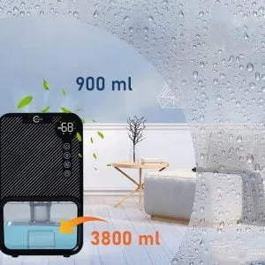 Déshumidificateur et purificateur d'air 85W LCD Absorbeur d'humidité 3,8L Noir LED RVB 16 {