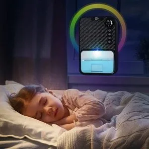 Déshumidificateur et purificateur d'air 85W LCD Absorbeur d'humidité 3,8L Noir LED RVB 14 Déshumidificateur et purificateur d'air noir avec écran LCD et éclairage RGB