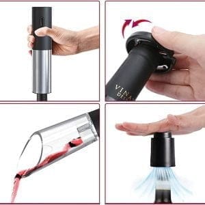 Set aku. inox hitrega odpirača za vina USB