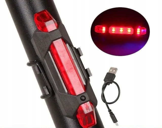 Set solarne aku. LED kolesarske svetilke in sirena 1200lm USB + zadnja luč - Image 10