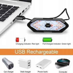 Kolesarska aku. LED zadnja svetilka s funkcijo indikatorja smeri USB + hupa