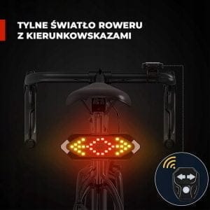 Kolesarska aku. LED zadnja svetilka s funkcijo indikatorja smeri USB + hupa