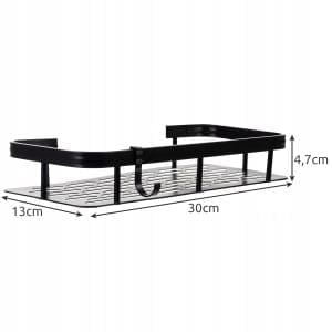 2x kopalniška alu polica črna 30cm + 2 kljukici 15 {