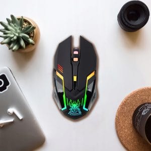 Brezžična optična USB igralna miška 3200DPI LED RGB 18 Brezžična optična igralna miška z LED RGB osvetlitvijo