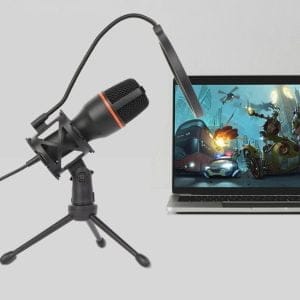 Namizni LED RGB kondenzatorski stoječi mikrofon USB + stativ