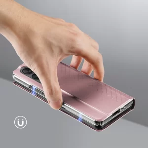 Samsung Galaxy Z Fold5 5G roza usnjen ovitek na preklop