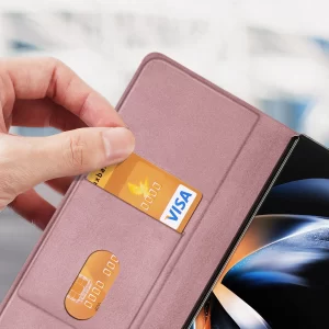 Roza Bril Wallet Flip usnjena torbica za Samsung Galaxy Z Fold5 5G