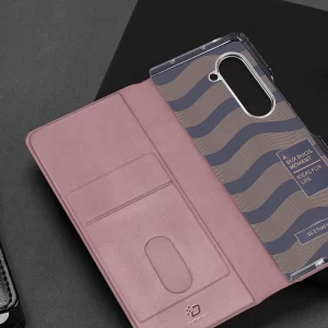 Roza Bril Wallet Flip usnjen ovitek za Samsung Galaxy Z Fold5