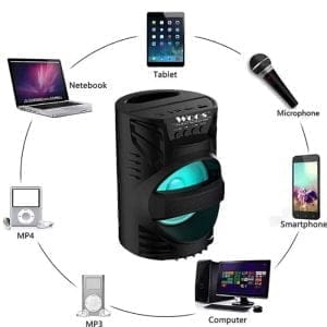 Aku. 1200mAh prenosni LED RGB bluetooth zvočnik USB SD 10 Aku prenosni LED RGB bluetooth zvočnik USB SD