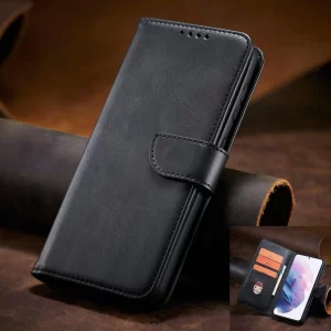 Magnetni etui ovitek s stojalom za Samsung Galaxy S22 Ultra črn