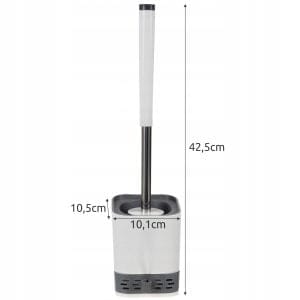Silikonska antibakterijska WC ščetka s stojalom 42cm bela