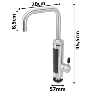 Alu. pretočni LCD touch električni grelnik vode