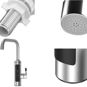 Alu. pretočni LCD touch električni grelnik vode