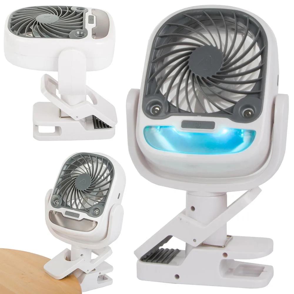 2v1 aku. 2000mAh LED RGB prenosna klimatska naprava in ventilator USB