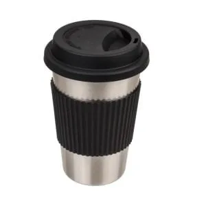 Alternativni prikaz putne šalice za kavu od nehrđajućeg čelika sa silikonskim remenom i poklopcem 500 ml